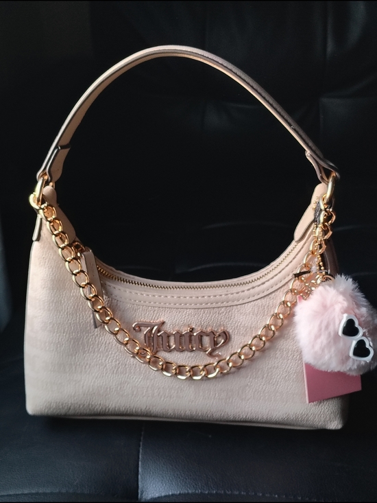 Juicy Couture Handbags - Juicy Couture Blush Pink Shoulder Bag with Gold Chain Accent